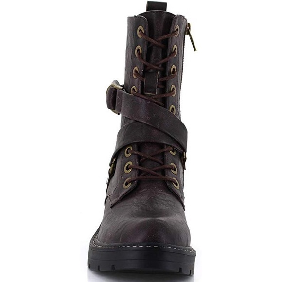 Women’s black combat boots from Seven7 - Picture 3 of 7